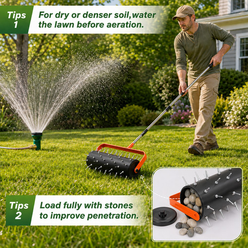 Rolling lawn soil penetrator - rolling,